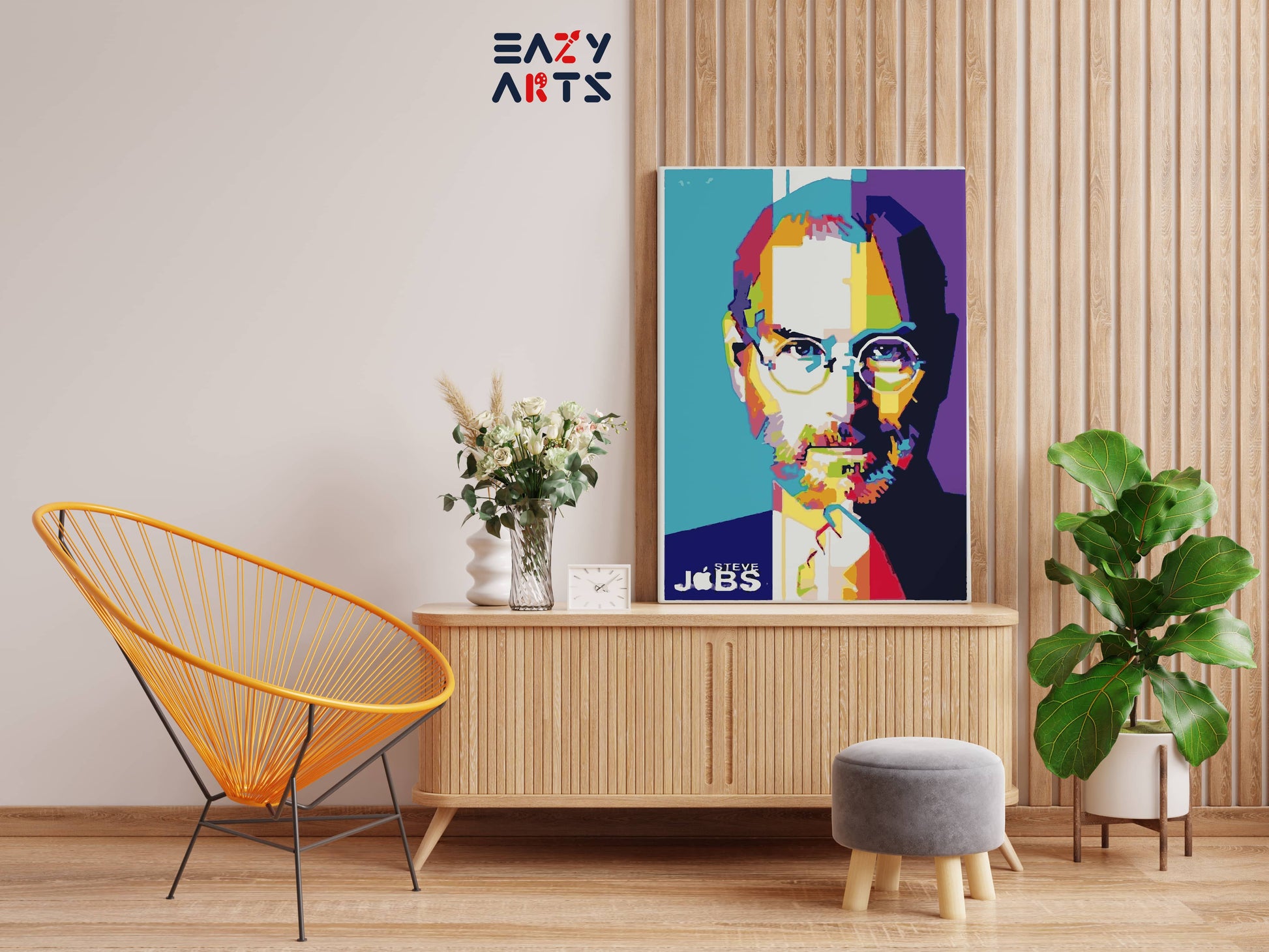 Steve Jobs Abstract paint by numbers kit