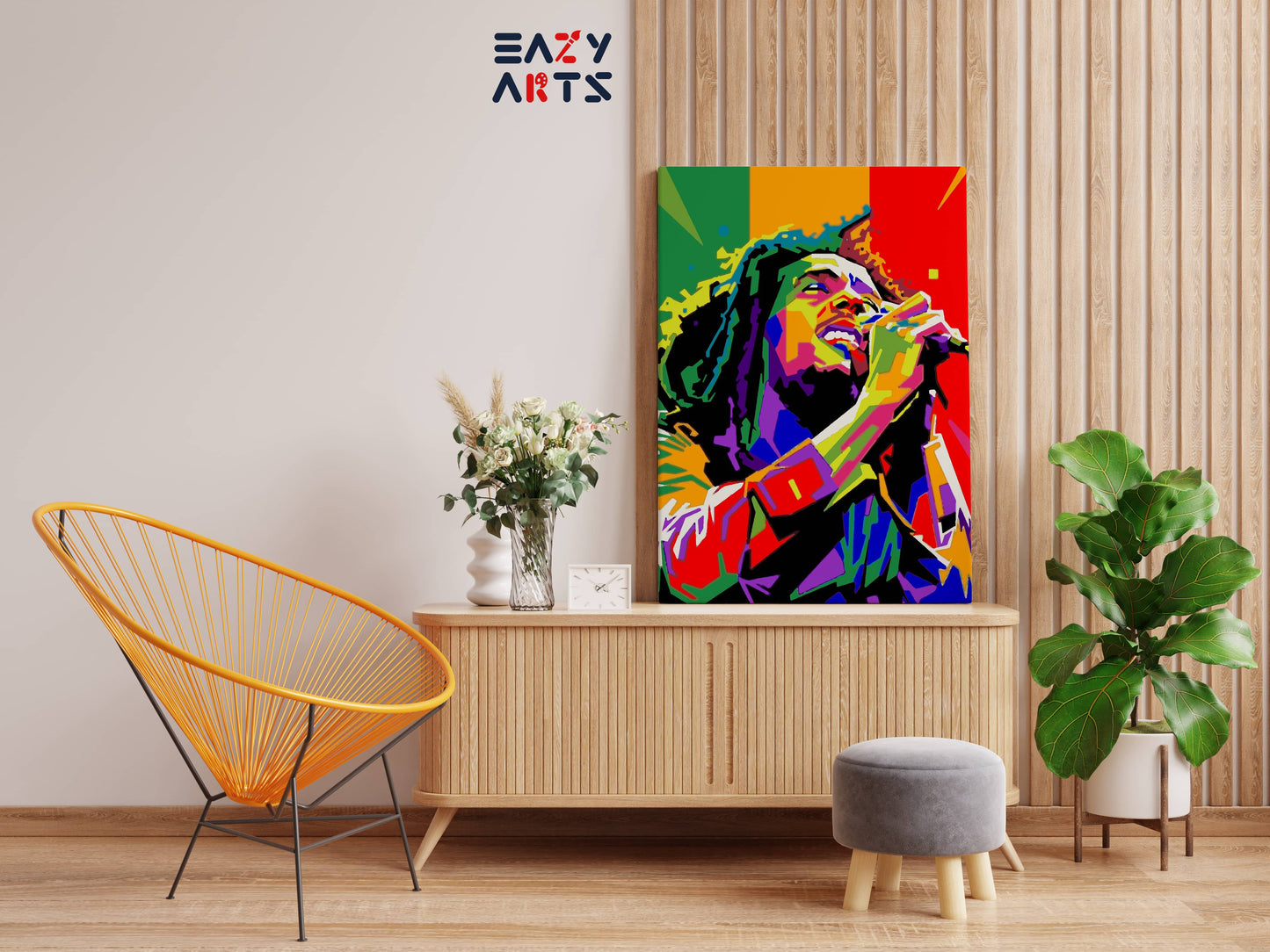Bob Marley Singing Abstract paint by numbers kit