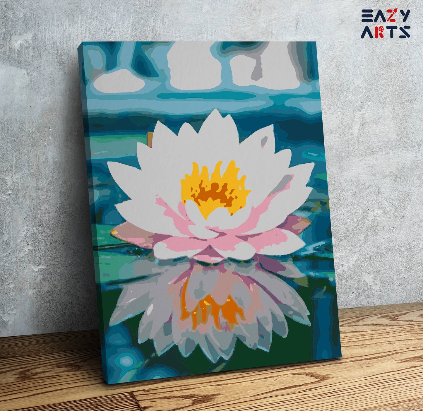 White Lotus Reflection Flower PBN kit