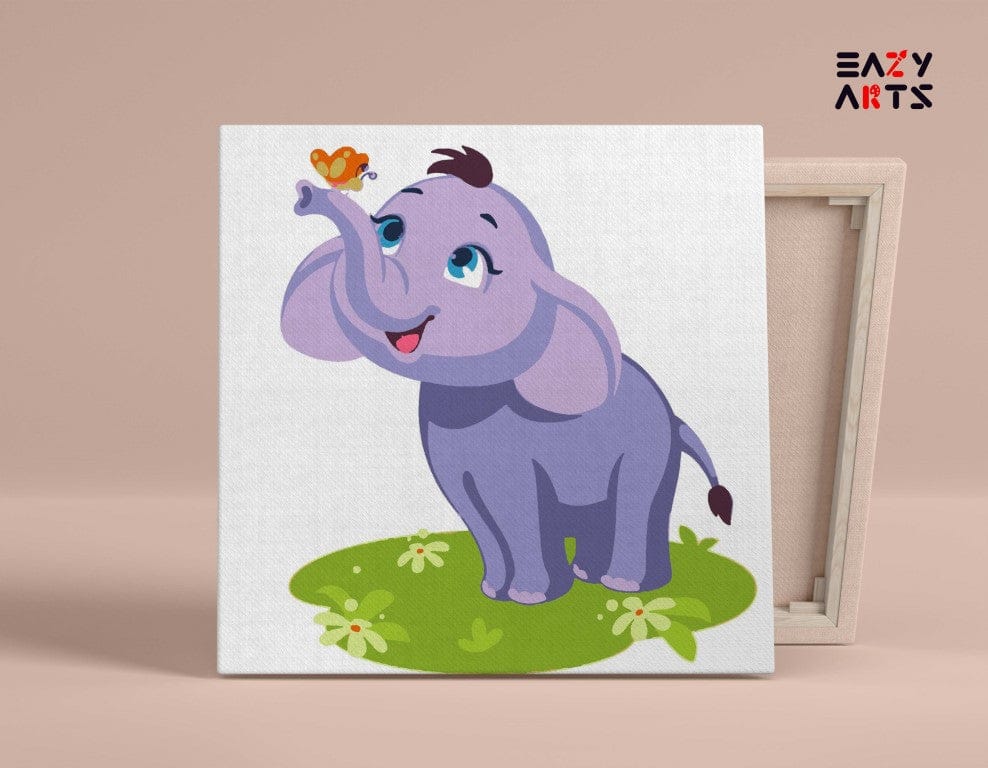 Elephant playing PBN kit for kids