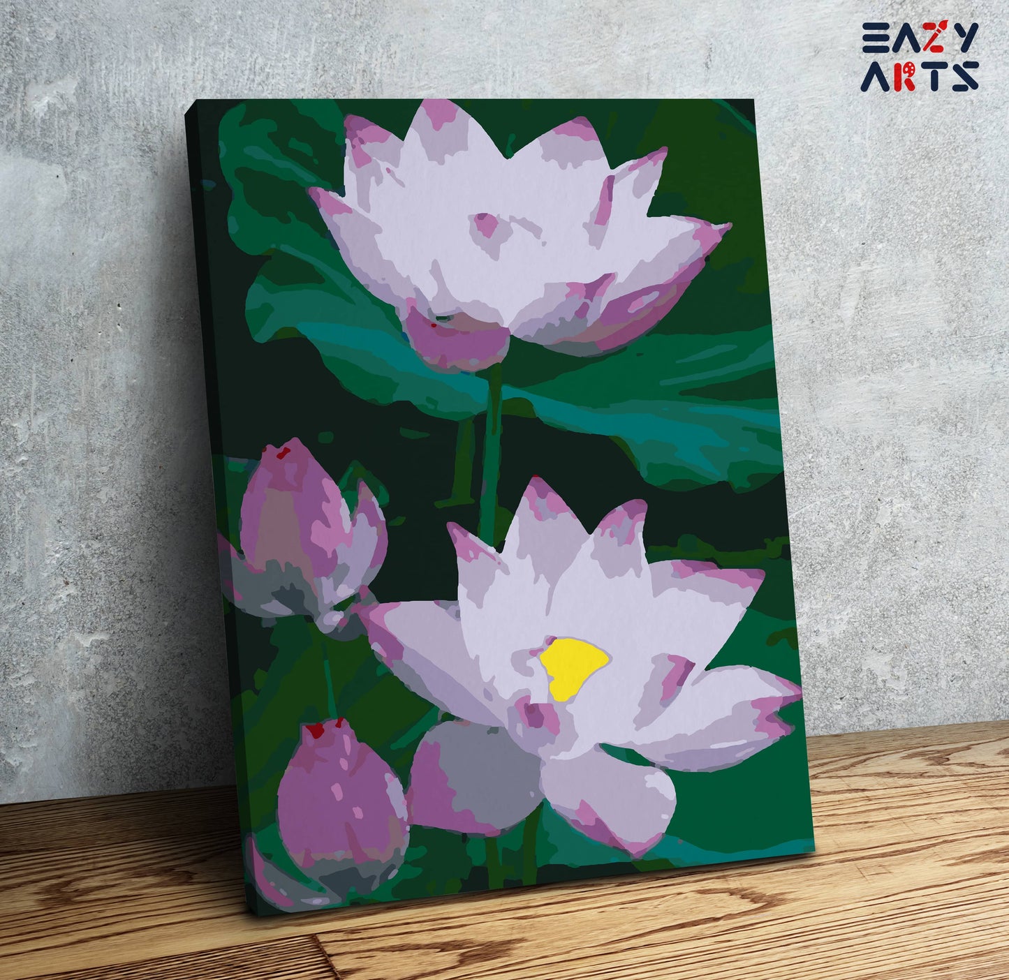 Beautiful Pink and Yellow Lotus PBN kit