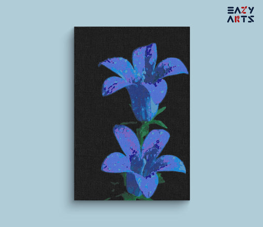 Blue Gentiana Scabra Flower paint by numbers