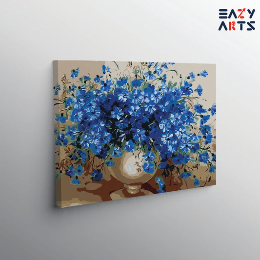 Beautiful Blue Flower Pot by numbers