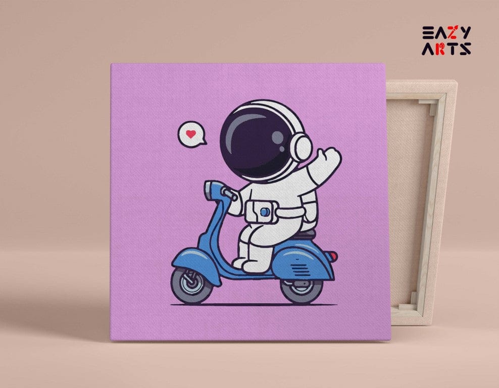 Astronaut On Scooter PBN kit for kids