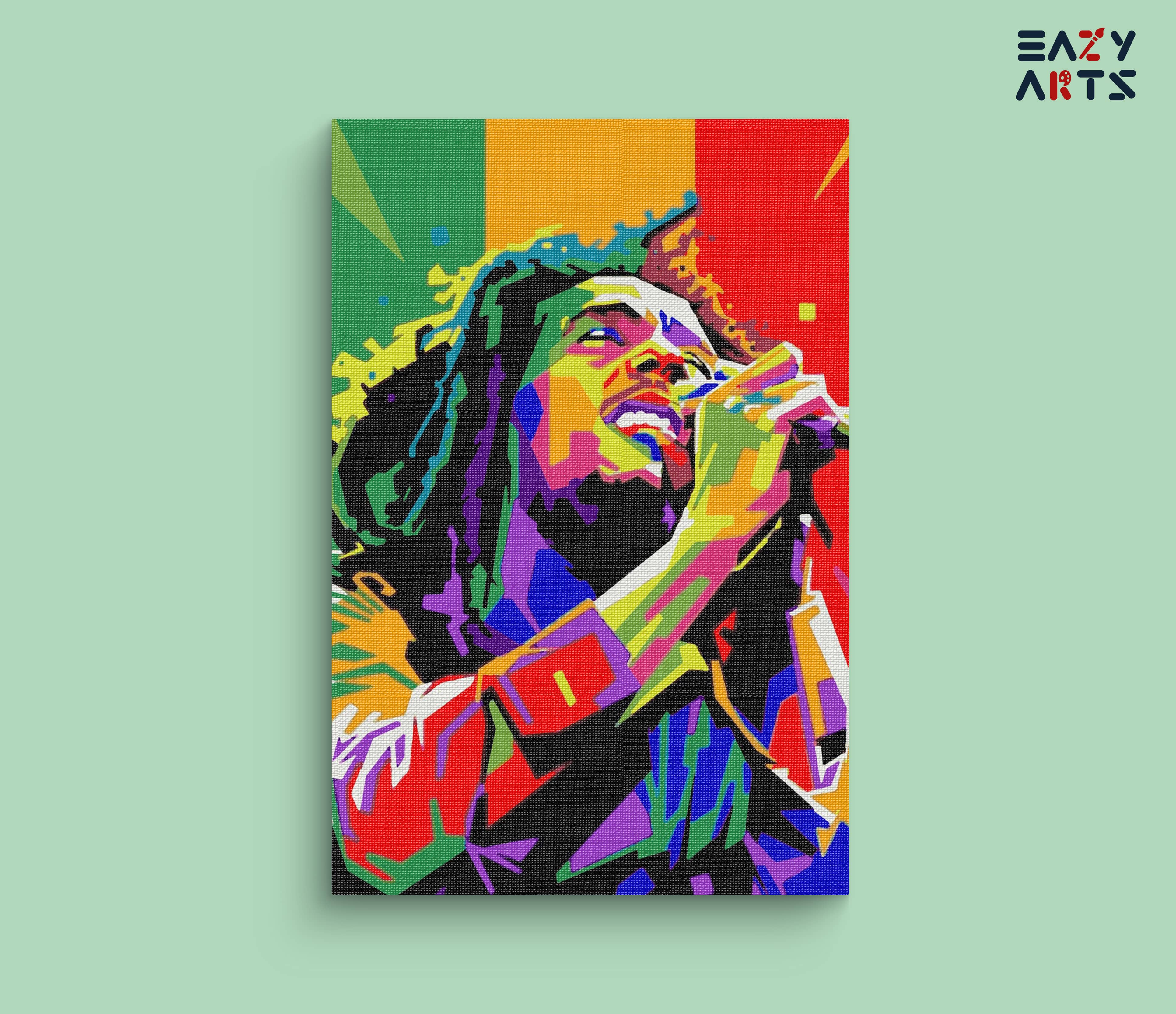 Bob Marley Singing Abstract Paint By Numbers kit