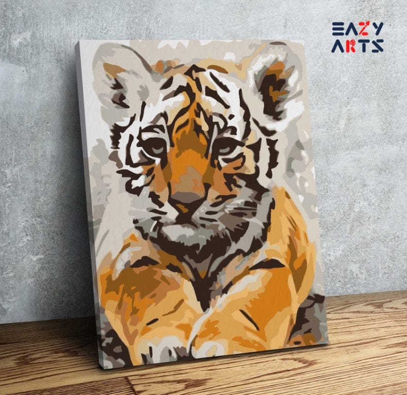 Baby Tiger Sitting PBN kit for kids