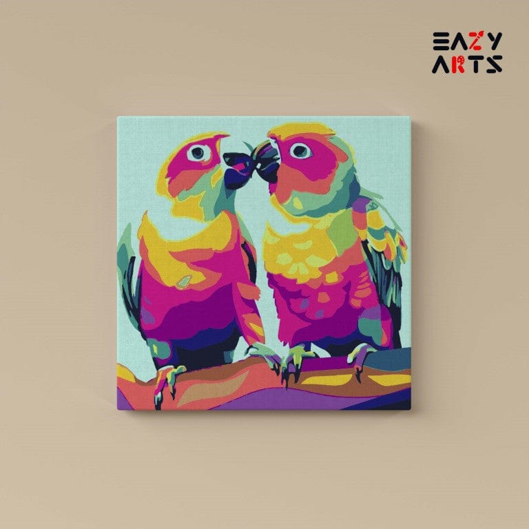 Parrots Paint By Numbers kit for kids