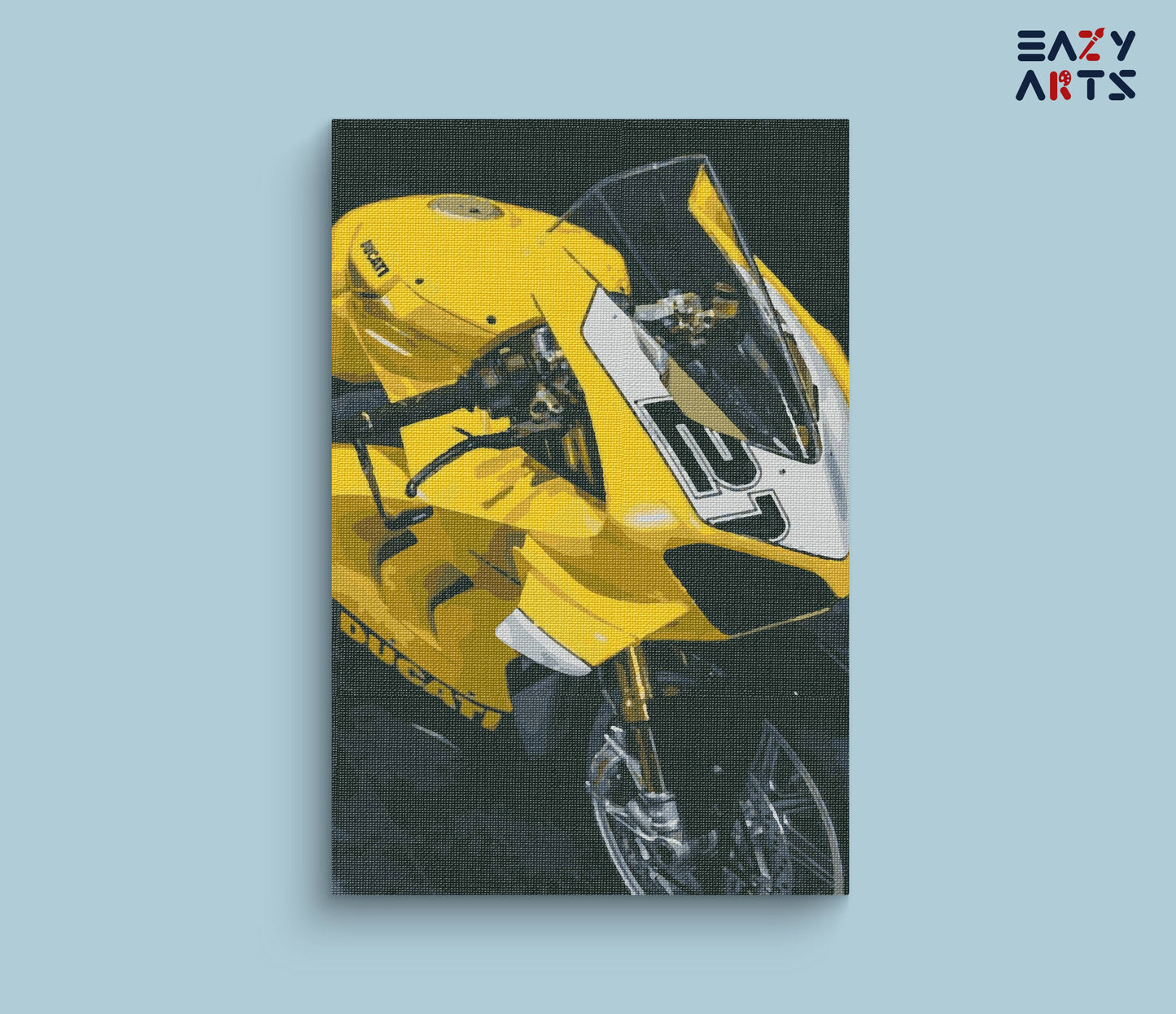 Yellow Ducati Bike paint by numbers