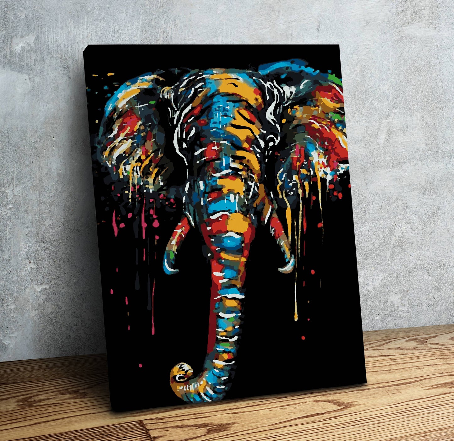 Colourful elephant PBN kit