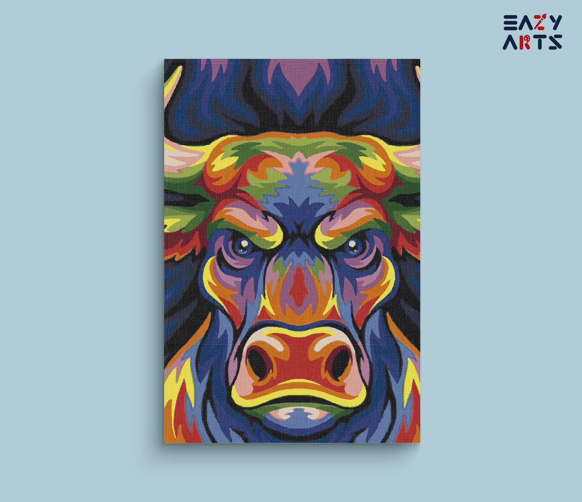 Angry Bull Abstract paint by numbers kit