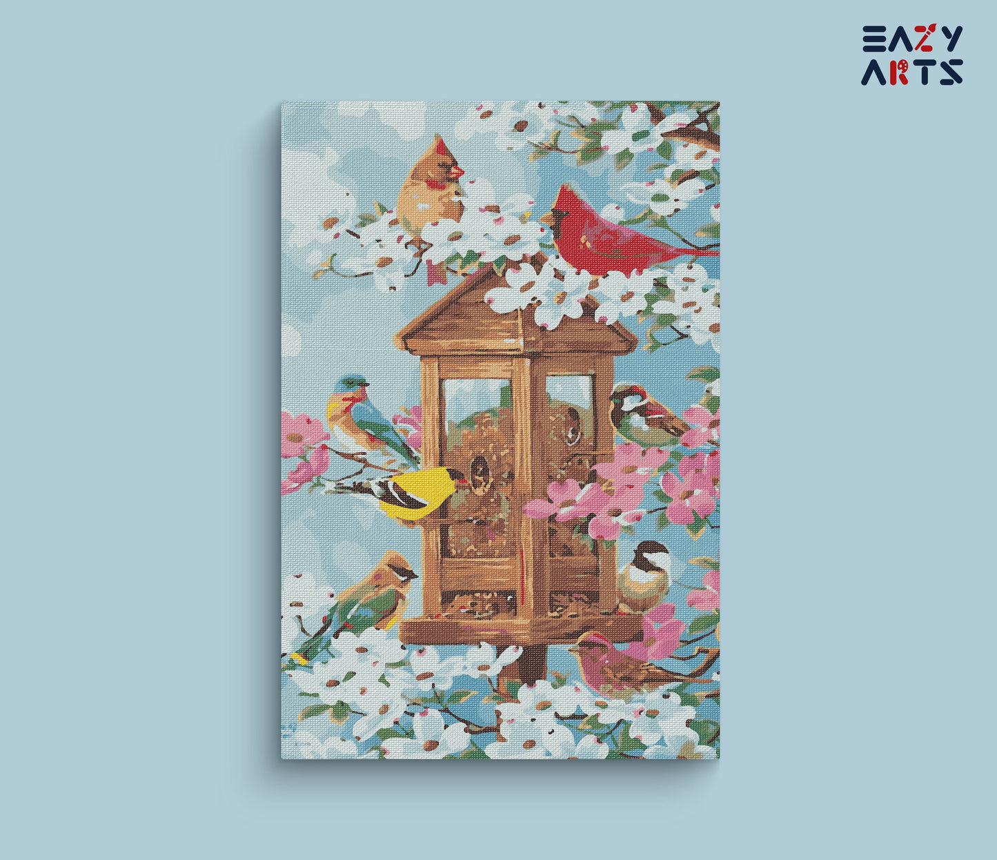 Birds In a Bird House paint by numbers