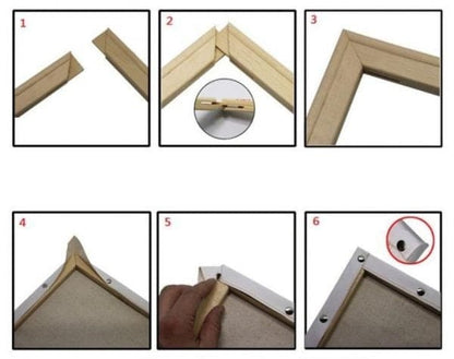DIY Wooden Frame Kit for Canvas – Includes Frame, Push Pins, and Hanging Tape image 1