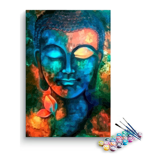 Lord Buddha Abstract Paint by Numbers Kit – DIY Acrylic Painting Kit for Adults