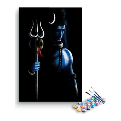 Lord Shiva with Trishul in the Dark Paint by Numbers Kit – DIY Acrylic Painting Kit for Adults