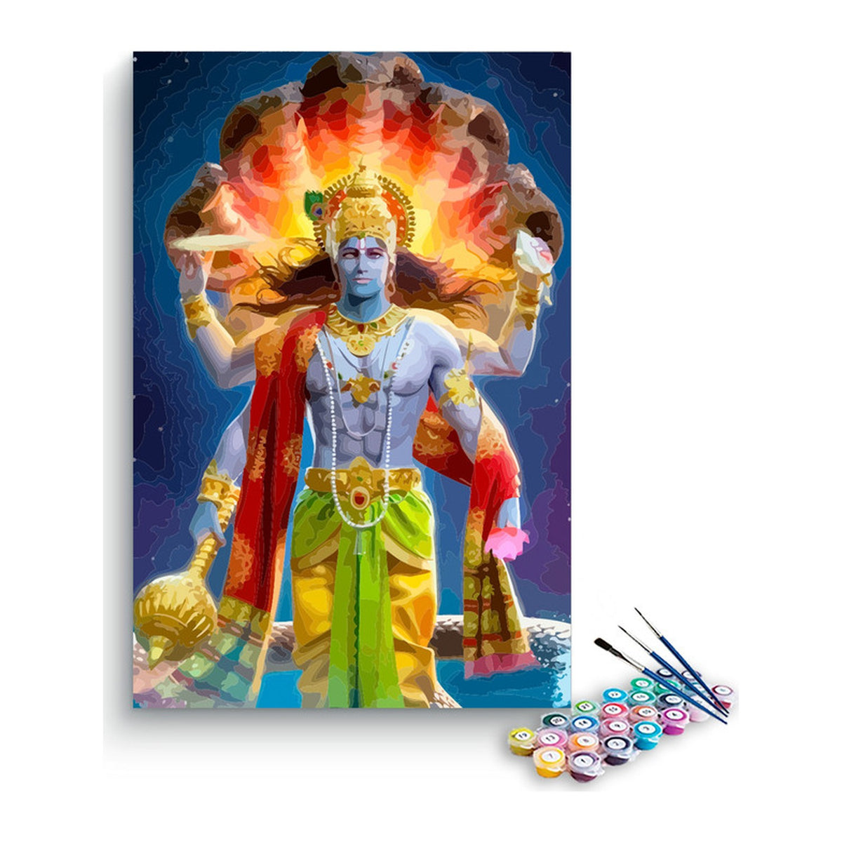 Lord Vishnu with Sheshnag Paint by Numbers Kit – DIY Acrylic Painting Kit for Adults