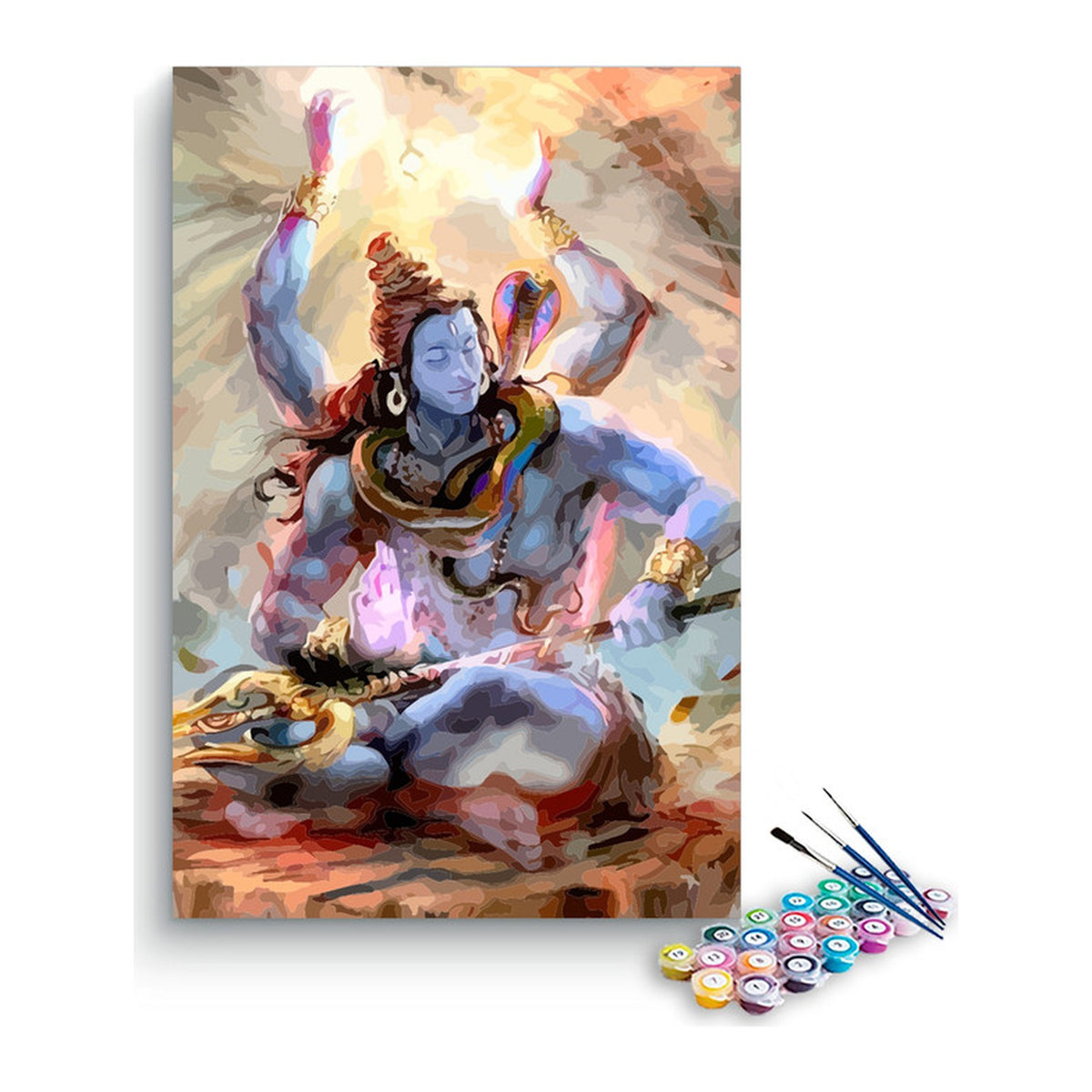 Lord Shiva Seated Paint by Numbers Kit – DIY Acrylic Painting Kit for Adults