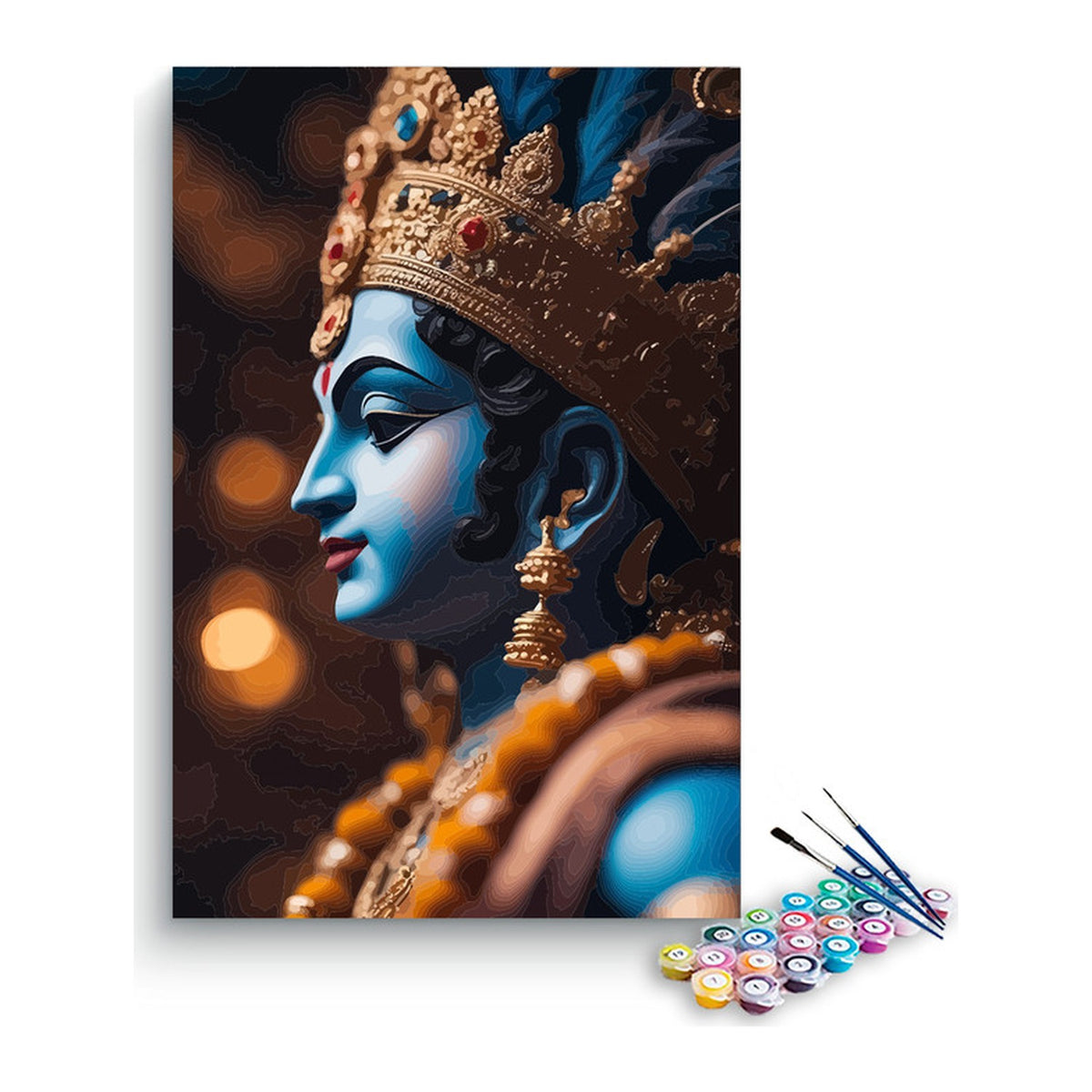 Krishna Royal Side Profile Paint by Numbers Kit – DIY Acrylic Painting Kit for Adults