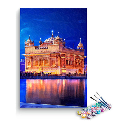 Golden Temple Amritsar at Night Paint by Numbers Kit – DIY Acrylic Painting Kit for Adults