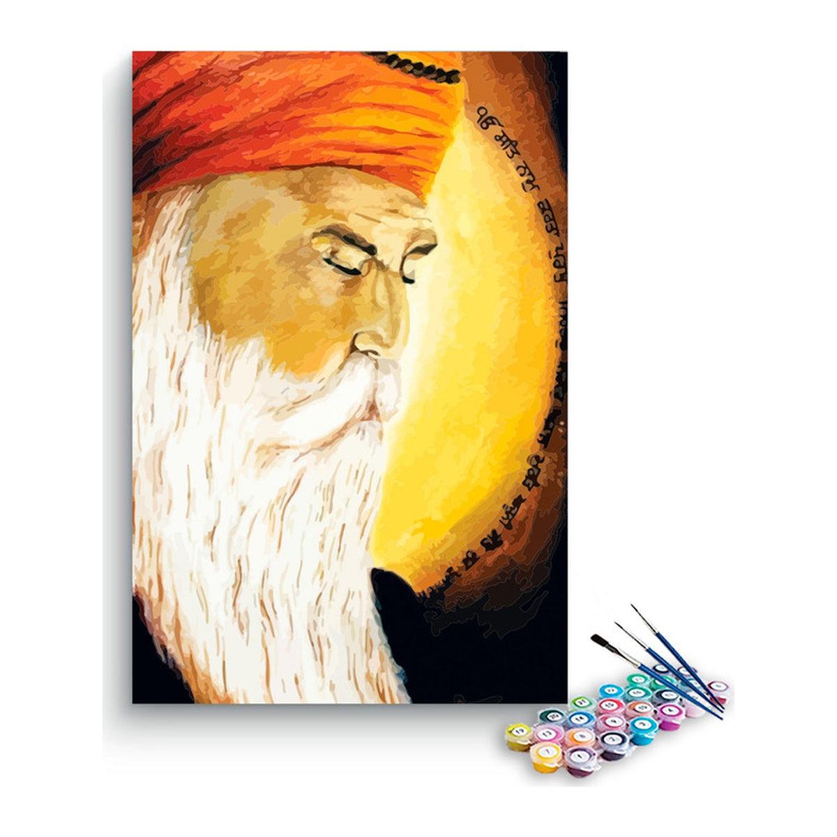Guru Nanak Dev Ji Blessing Paint by Numbers Kit – DIY Acrylic Painting Kit for Adults