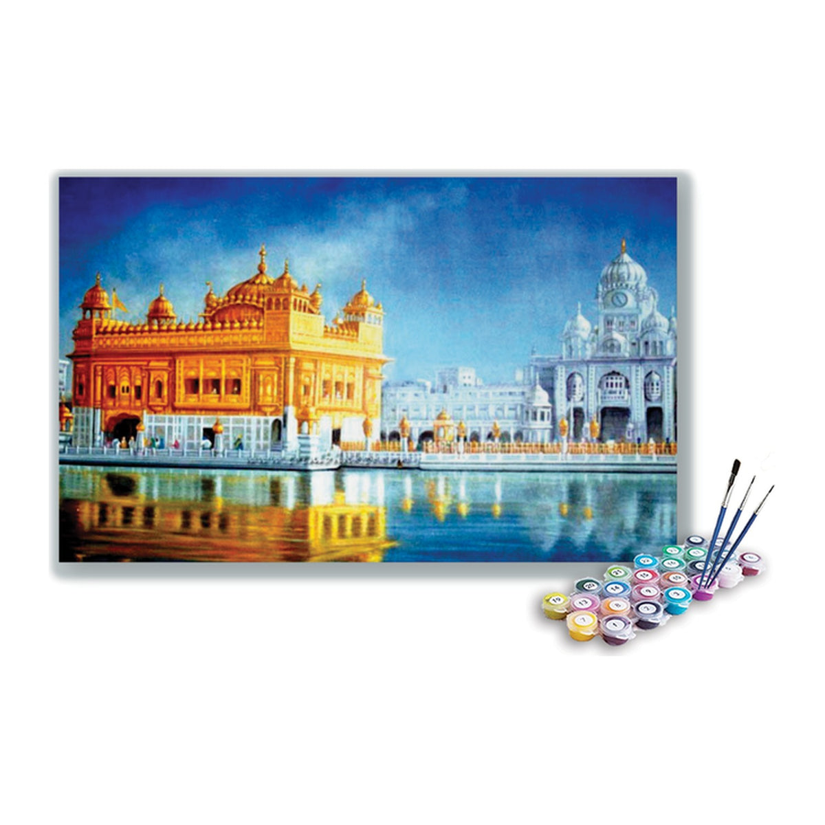 Golden Temple Amritsar Daytime Panorama Paint by Numbers Kit – DIY Acrylic Painting Kit for Adults