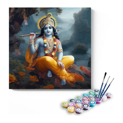 Krishna Seated in Nature Paint by Numbers Kit – DIY Acrylic Painting Kit for Adults