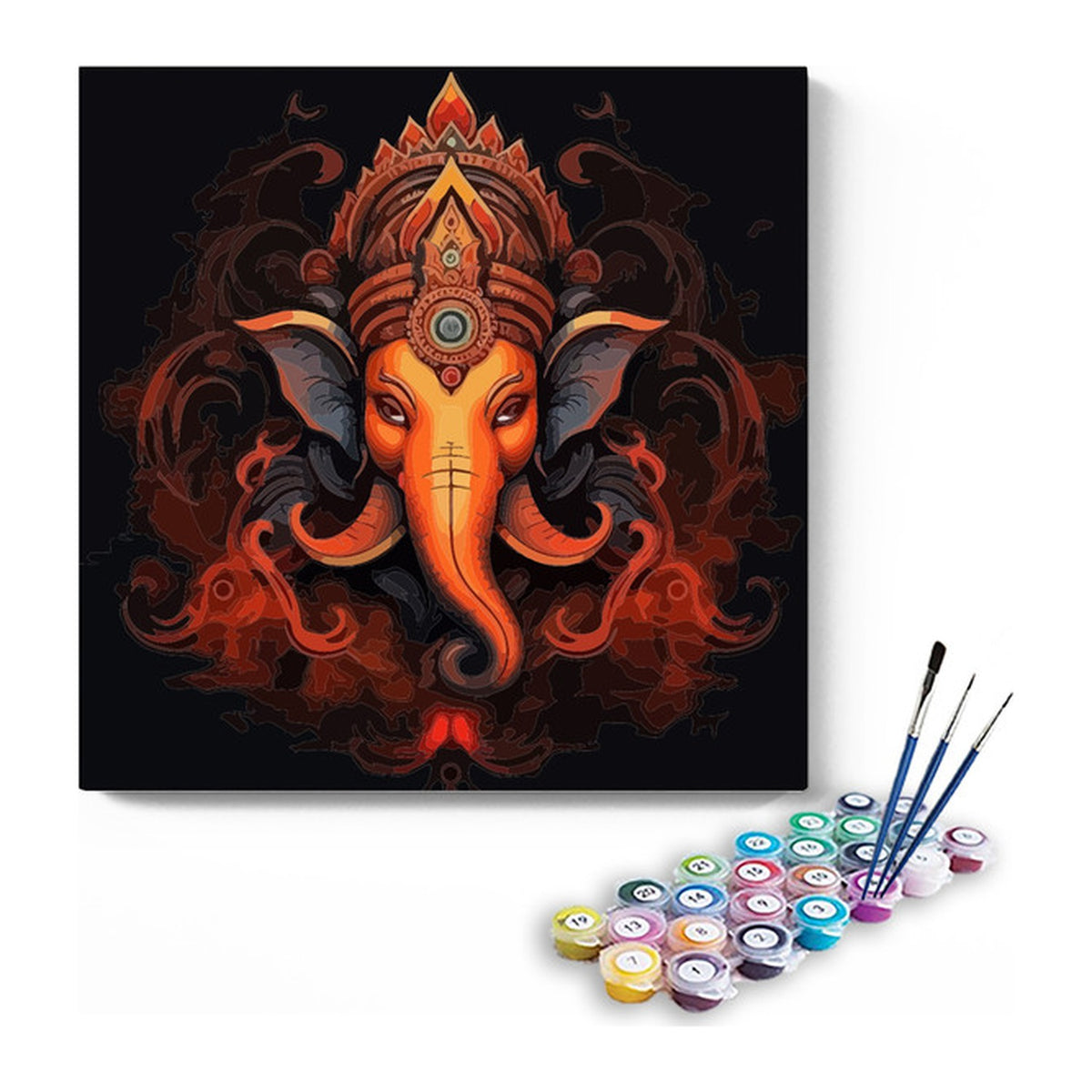 Lord Ganesha Abstract Paint by Numbers Kit – DIY Acrylic Painting Kit for Adults
