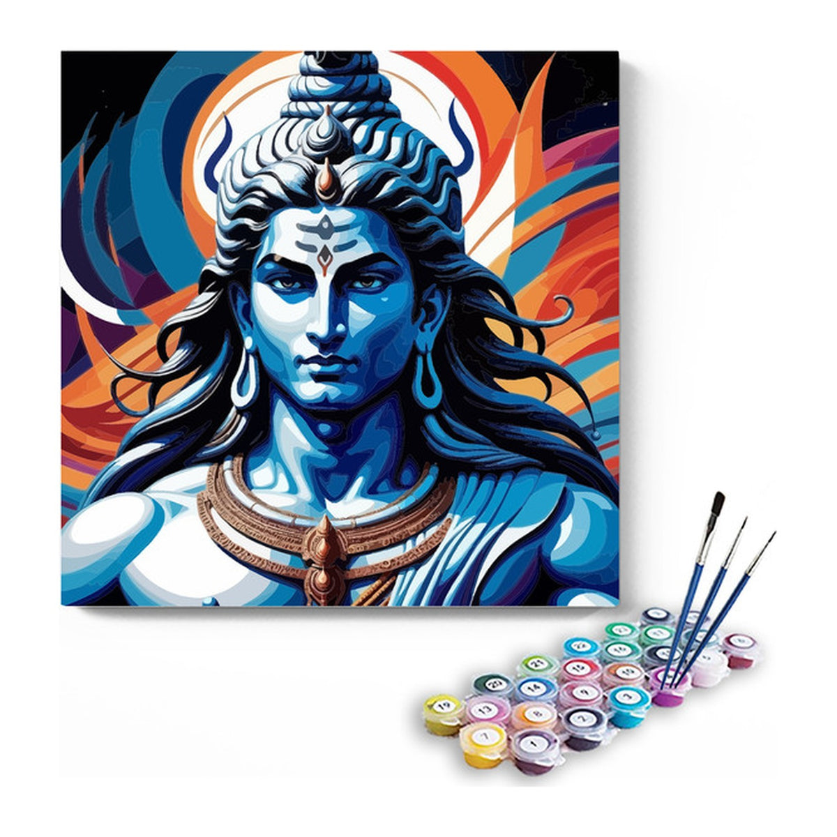 Lord Shiva Abstract Trance Paint by Numbers Kit – DIY Acrylic Painting Kit for Adults
