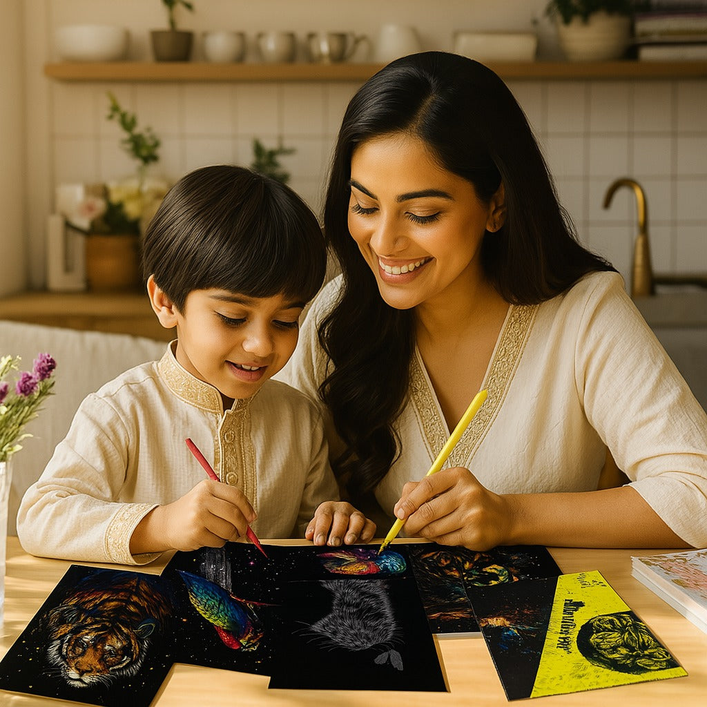 Famous US Landmarks Scratch Painting Kit – Statue of Liberty, Times Square & More