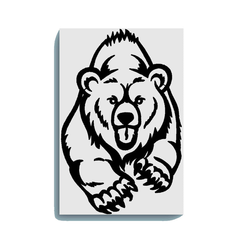 Charging Bear Canvas DIY Painting – Glow in the Dark Kit for Adults & Kids | Eazy Arts DIY Art Set with Brushes - 25 X 38 CM / Blue / Without Frames - GID-ANM-001-1