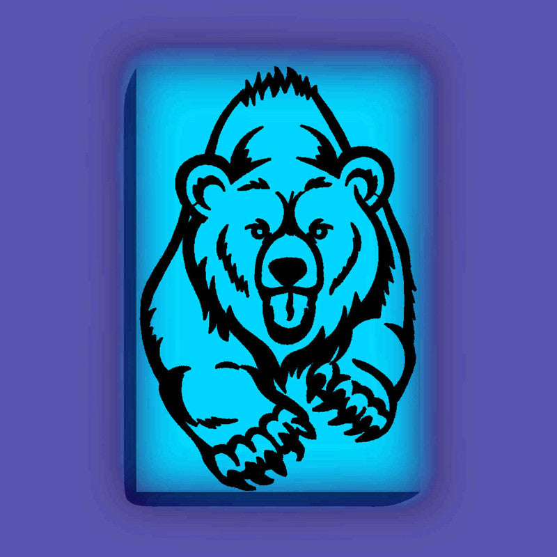 Charging Bear Canvas DIY Painting – Glow in the Dark Kit for Adults & Kids | Eazy Arts DIY Art Set with Brushes - GID-ANM-001