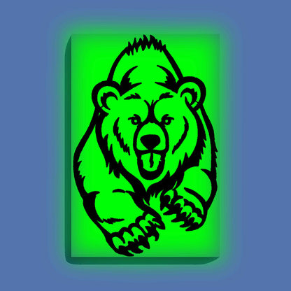 Charging Bear Canvas DIY Painting – Glow in the Dark Kit for Adults & Kids | Eazy Arts DIY Art Set with Brushes - GID-ANM-001