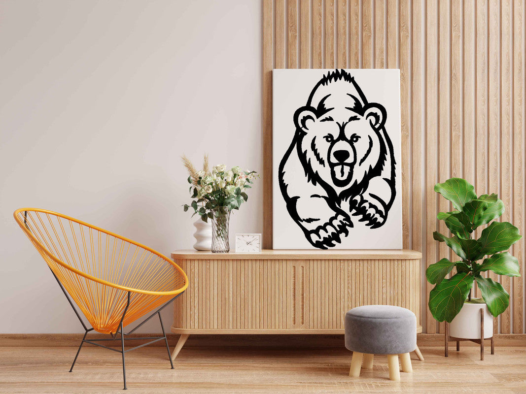 Charging Bear Canvas DIY Painting – Glow in the Dark Kit for Adults & Kids | Eazy Arts DIY Art Set with Brushes - GID-ANM-001