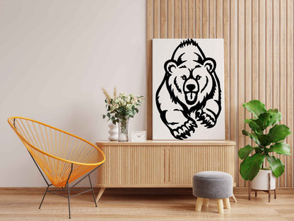 Charging Bear Canvas DIY Painting – Glow in the Dark Kit for Adults & Kids | Eazy Arts DIY Art Set with Brushes - GID-ANM-001