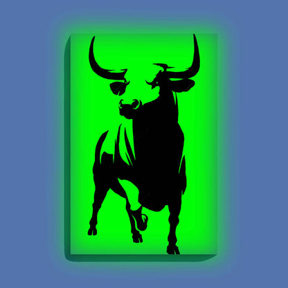 Bull Canvas DIY Painting – Glow in the Dark Kit for Adults & Kids | Eazy Arts DIY Art Set with Brushes - GID-ANM-003