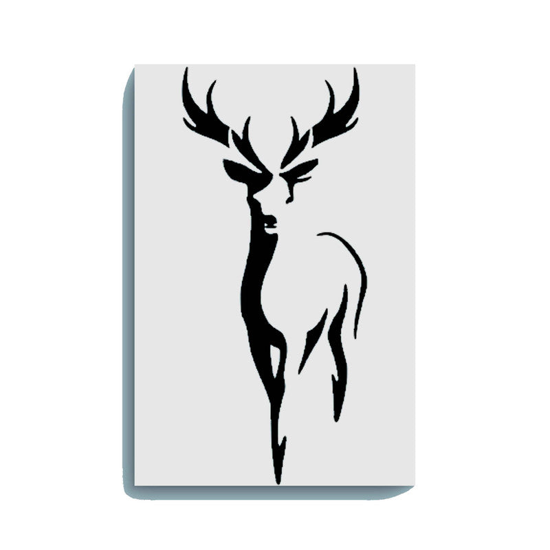 Standing Deer Canvas DIY Painting – Glow in the Dark Kit for Adults & Kids | Eazy Arts DIY Art Set with Brushes - 25 X 38 CM / Blue / Without Frames - GID-ANM-005-1
