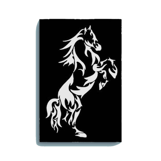 Rearing Horse Canvas DIY Painting – Glow in the Dark Kit for Adults & Kids | Eazy Arts DIY Art Set with Brushes - 25 X 38 CM / Blue / Without Frames - GID-ANM-007-1