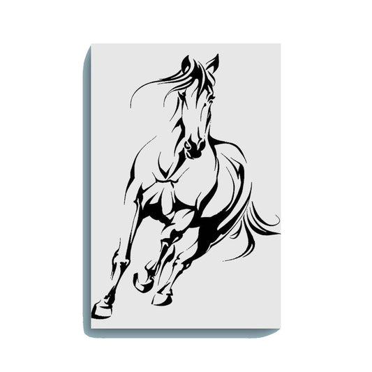 Running Horse Canvas DIY Painting – Glow in the Dark Kit for Adults & Kids | Eazy Arts DIY Art Set with Brushes - 25 X 38 CM / Blue / Without Frames - GID-ANM-008-1