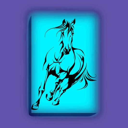 Running Horse Canvas DIY Painting – Glow in the Dark Kit for Adults & Kids | Eazy Arts DIY Art Set with Brushes - GID-ANM-008