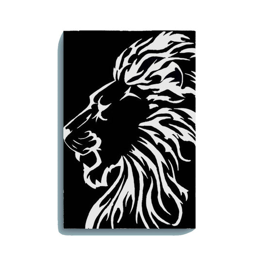 Lion Canvas DIY Painting – Glow in the Dark Kit for Adults & Kids | Eazy Arts DIY Art Set with Brushes - 25 X 38 CM / Blue / Without Frames - GID-ANM-009-1