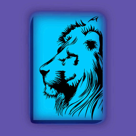 Lion Face Canvas DIY Painting – Glow in the Dark Kit for Adults & Kids | Eazy Arts DIY Art Set with Brushes - GID-ANM-010