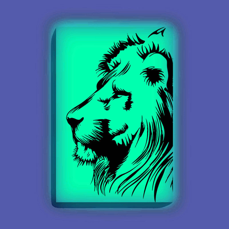 Lion Face Canvas DIY Painting – Glow in the Dark Kit for Adults & Kids | Eazy Arts DIY Art Set with Brushes - GID-ANM-010
