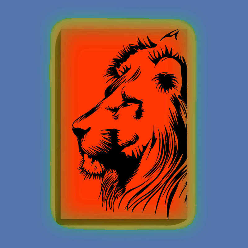 Lion Face Canvas DIY Painting – Glow in the Dark Kit for Adults & Kids | Eazy Arts DIY Art Set with Brushes - GID-ANM-010