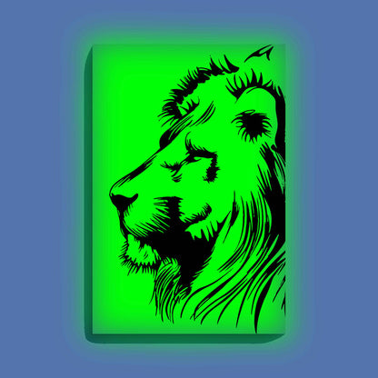 Lion Face Canvas DIY Painting – Glow in the Dark Kit for Adults & Kids | Eazy Arts DIY Art Set with Brushes - GID-ANM-010