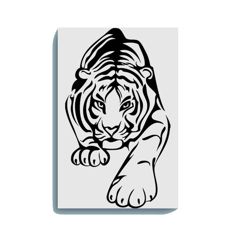 Tiger Canvas DIY Painting – Glow in the Dark Kit for Adults & Kids | Eazy Arts DIY Art Set with Brushes - 25 X 38 CM / Blue / Without Frames - GID-ANM-011-1