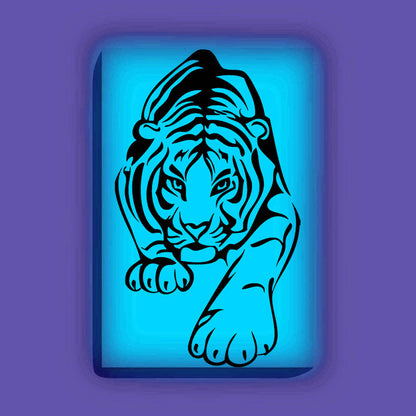 Tiger Canvas DIY Painting – Glow in the Dark Kit for Adults & Kids | Eazy Arts DIY Art Set with Brushes - GID-ANM-011