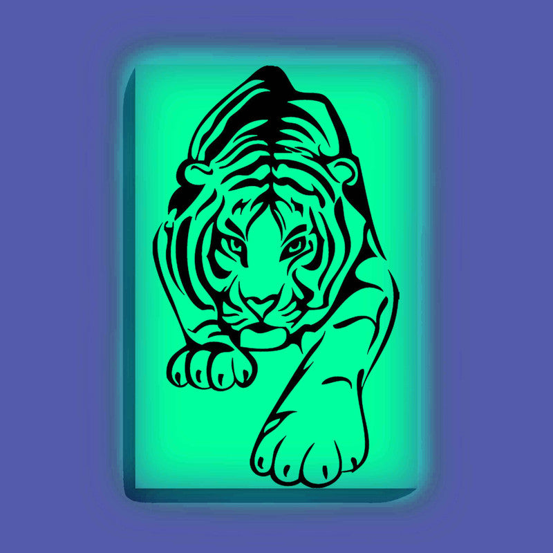 Tiger Canvas DIY Painting – Glow in the Dark Kit for Adults & Kids | Eazy Arts DIY Art Set with Brushes - GID-ANM-011
