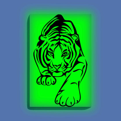 Tiger Canvas DIY Painting – Glow in the Dark Kit for Adults & Kids | Eazy Arts DIY Art Set with Brushes - GID-ANM-011