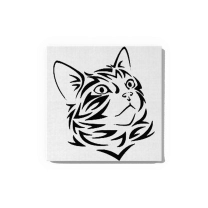 Cat Face Canvas DIY Painting – Glow in the Dark Kit for Adults & Kids | Eazy Arts DIY Art Set with Brushes - 25 X 25 CM / Blue / Without Frames - GID-ANM-012-1