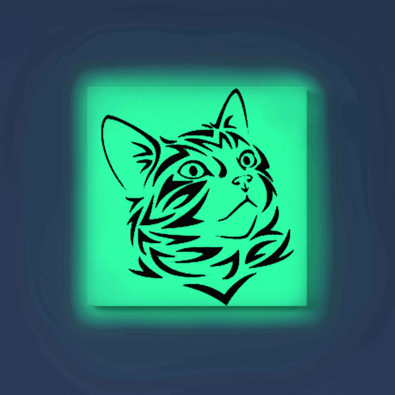 Cat Face Canvas DIY Painting – Glow in the Dark Kit for Adults & Kids | Eazy Arts DIY Art Set with Brushes - GID-ANM-012