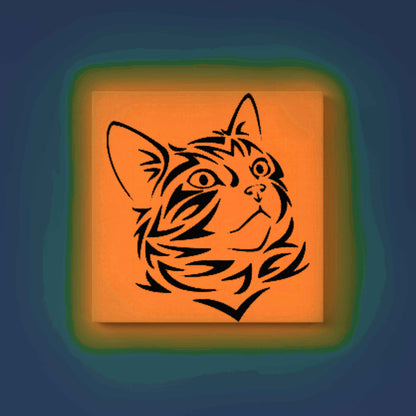 Cat Face Canvas DIY Painting – Glow in the Dark Kit for Adults & Kids | Eazy Arts DIY Art Set with Brushes - GID-ANM-012